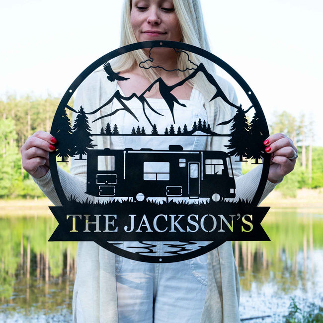 Motor Pool Monogram Motor Home RV Outdoor Monogram | Campsite Name Sign | Camper Decor ...