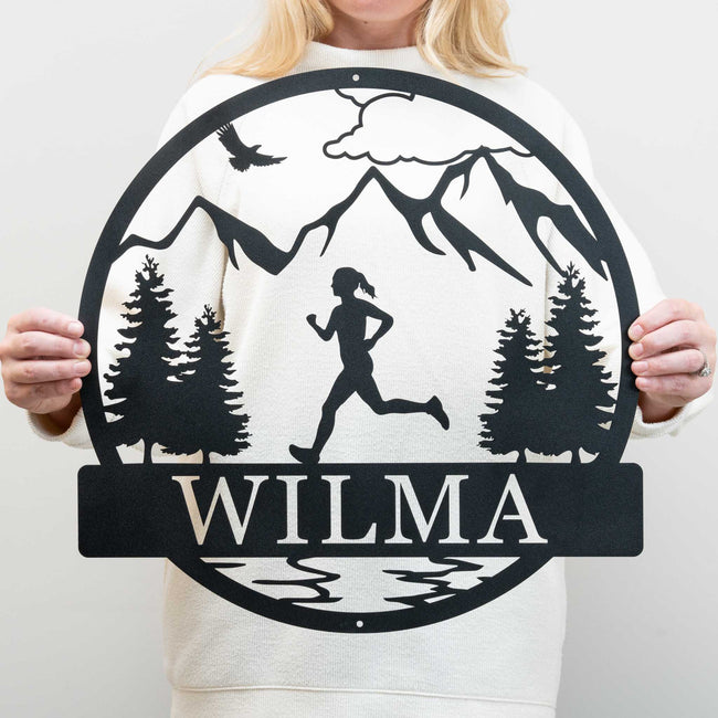 Runner Monogram Personalized Outdoor Runner Name Sign | Runner Cross Country Track Team ...