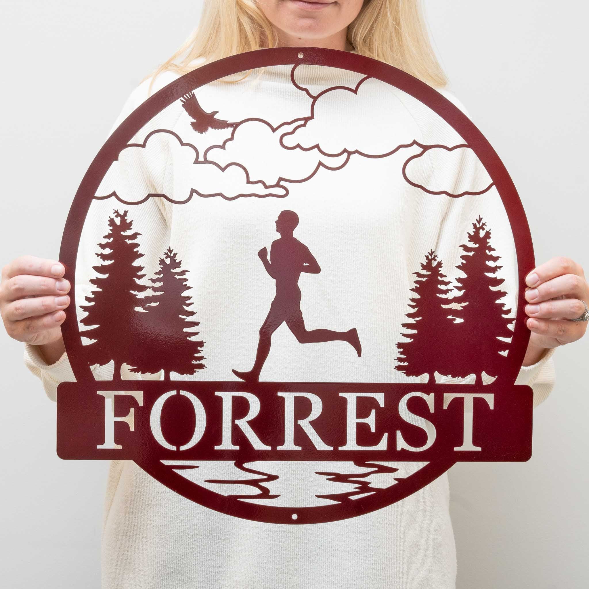 Runner Monogram Personalized Outdoor Runner Name Sign | Runner Cross Country Track Team ...