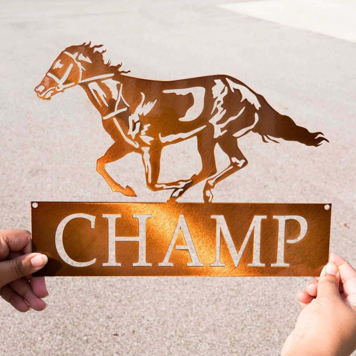 Stamped Metal Running Horses Personalized Metal Running Horse Name Sign | Western Decor Barn Decor ...
