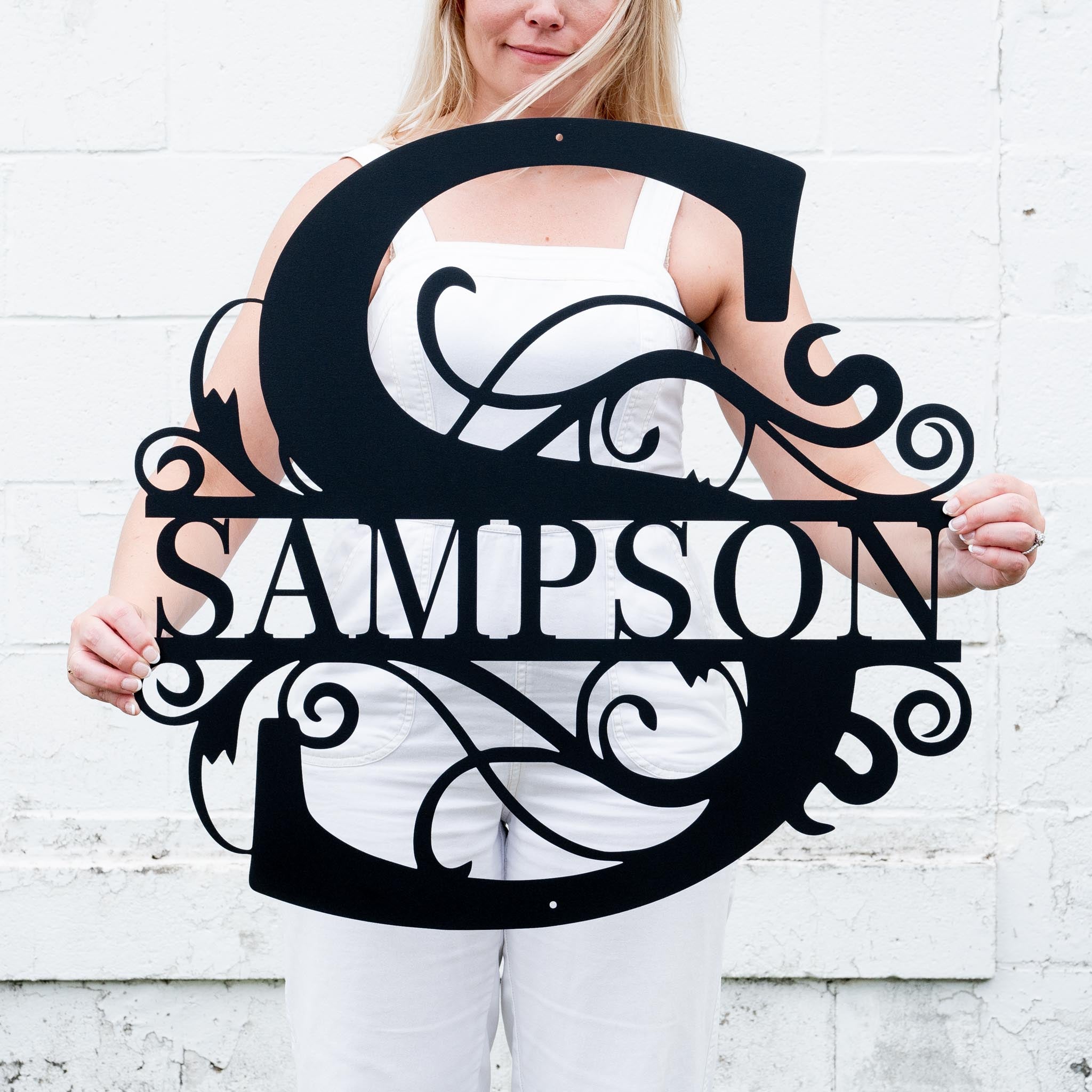 Split Letter Monogram Last Name Sign | Personalized Gift– Lakeshore ...
