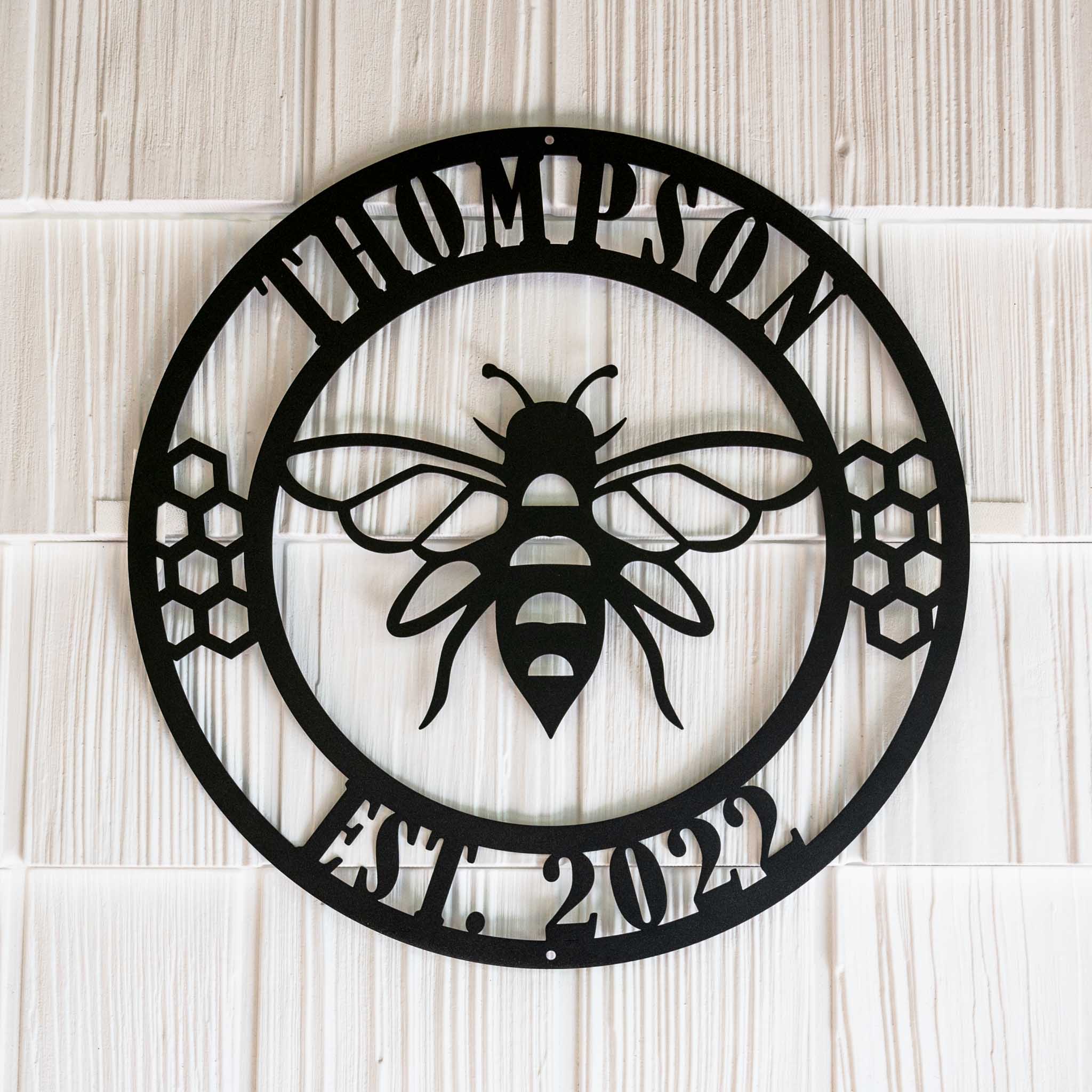 Haybee Monogram Personalized Bee Decor | Bee Monogram | Custom Beekeeper Gift Bee Sign ...
