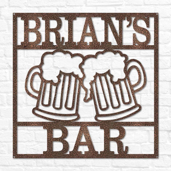 Beer Monogram Personalized Beer Mug Bar Pub Name Sign | Custom Bar Decor– Lakeshore ...
