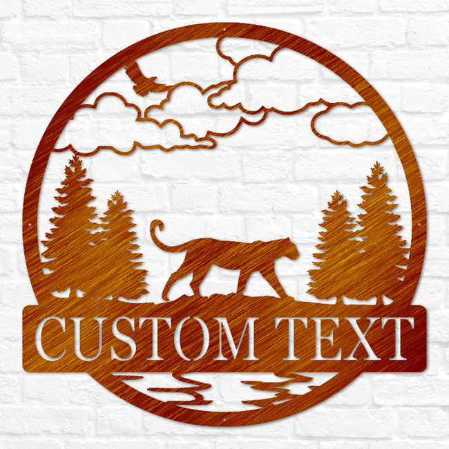 Cougar Mountain Lion Outdoor Monogram