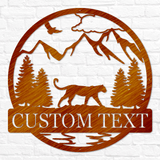 Cougar Mountain Lion Outdoor Monogram