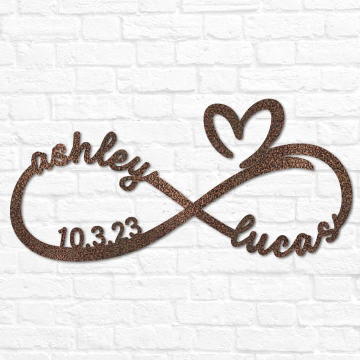 Metal Infinity Monogram | Valentine's Day Gift | Couples Wedding Gift ...