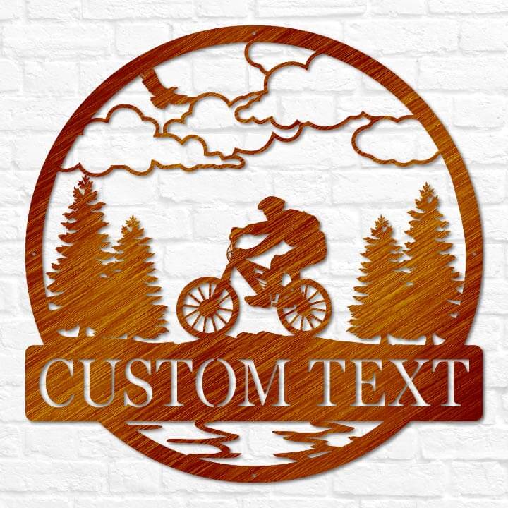 Mountain Bike Outdoor Monogram | Outdoor Name Sign Mountain Biker Gift ...