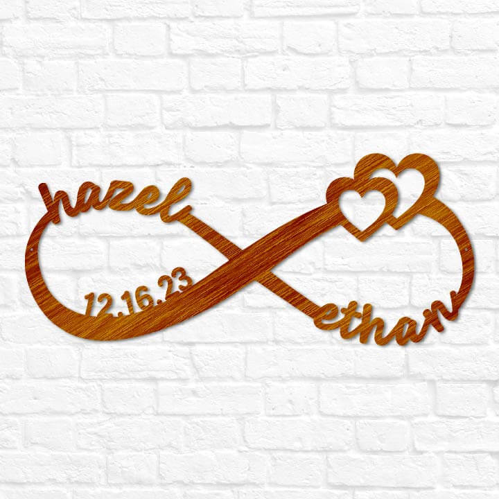 Metal Infinity Monogram | Valentine's Day Gift | Couples Wedding Gift ...