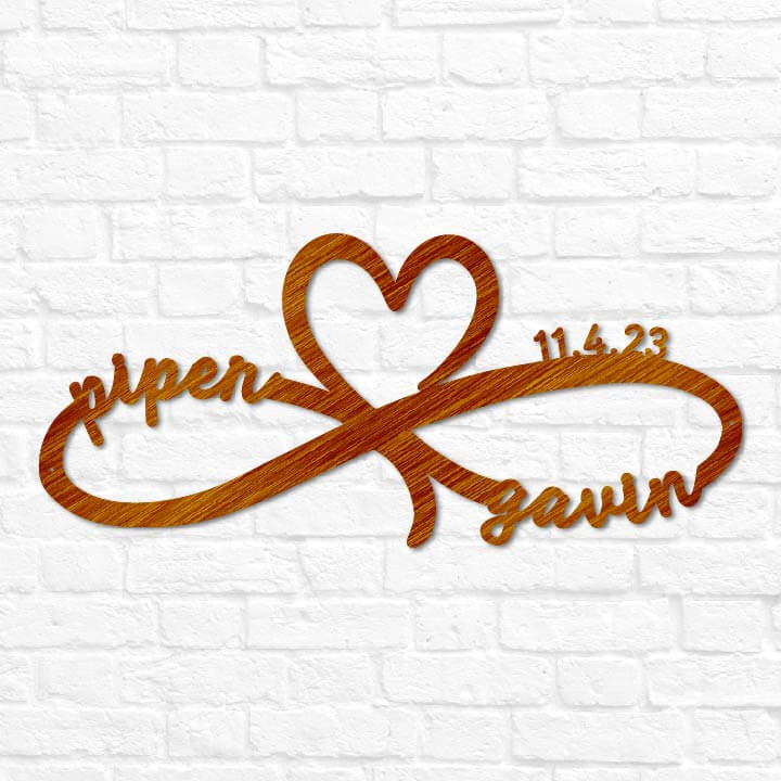 Metal Infinity Monogram | Valentine's Day Gift | Couples Wedding Gift ...