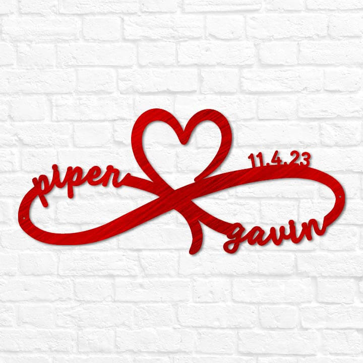 Metal Infinity Monogram | Valentine's Day Gift | Couples Wedding Gift ...